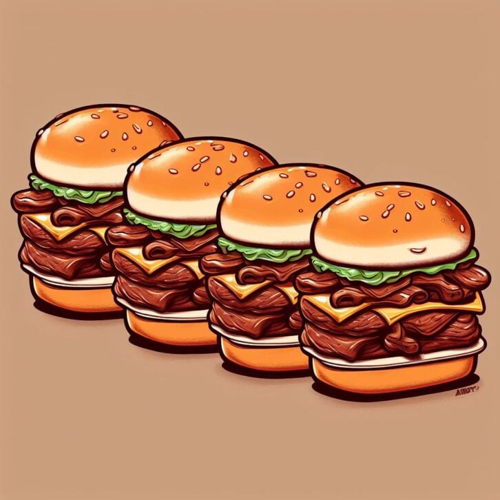 A.I. arby's sliders illustration from bing image creator