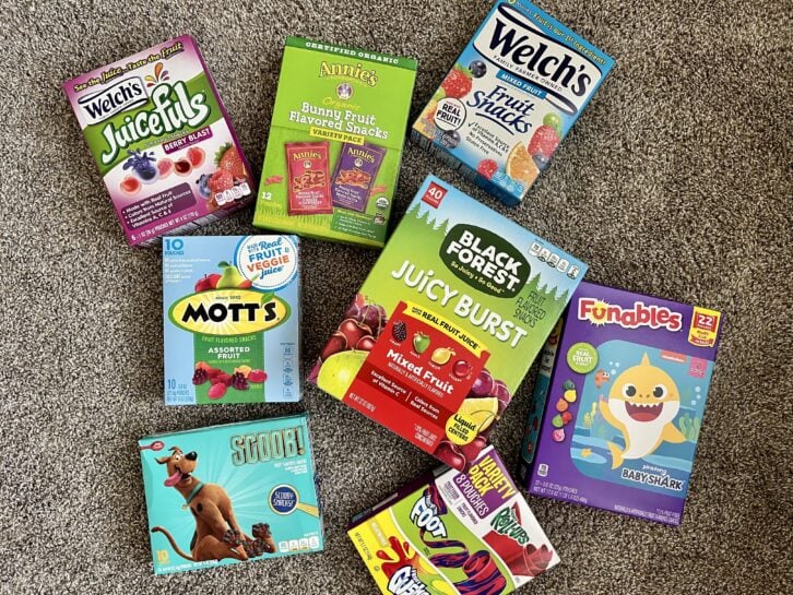 assorted fruit snacks