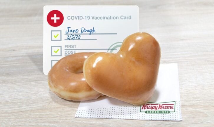 Krispy Kreme double doughnut vaccination promo