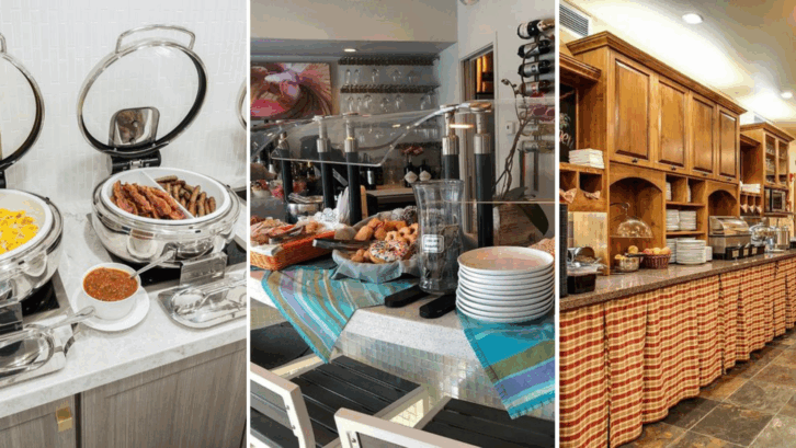 Best Hotel Breakfast Buffets Across America, like the Lancaster, Ochid Key Inn, and Bavarian Lodge