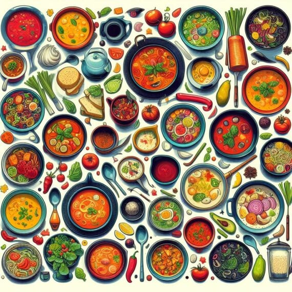 Bing image creator A.I. soup illustration
