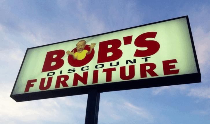 Bob's Discount Furniture Store Sign