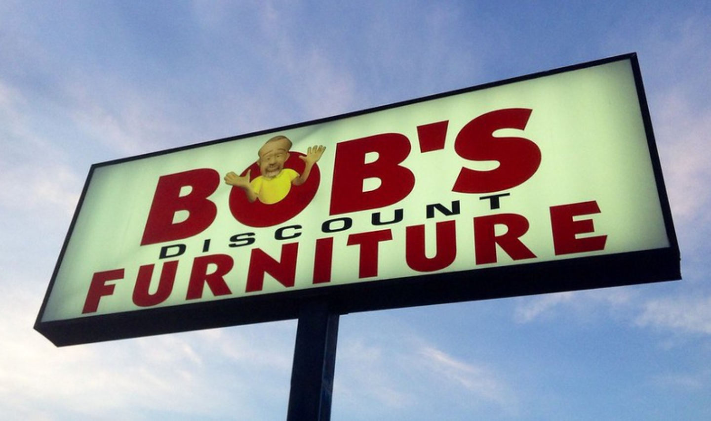 Bob's Discount Furniture Store Sign