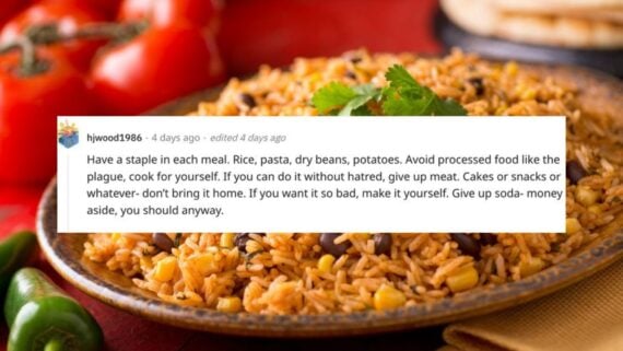 african rice and beans with text over