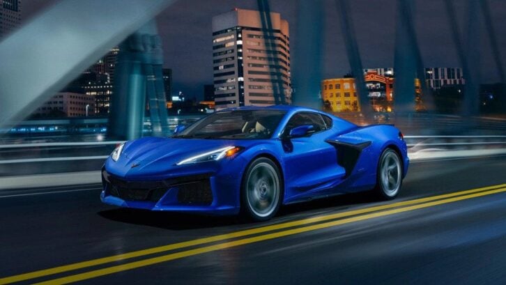 blue chevy corvette e-ray