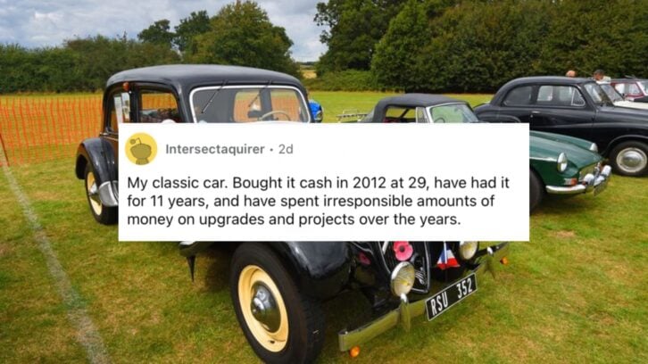 Upper Dean, Bedfordshire, England - September 07, 2019: Classic Black 1951 Citroen Traction Avant 11CV
