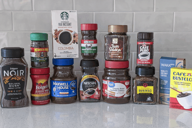selection of instant coffee