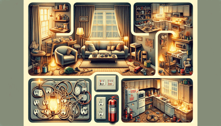 Common household items that could pose a fire hazard AI-generated image