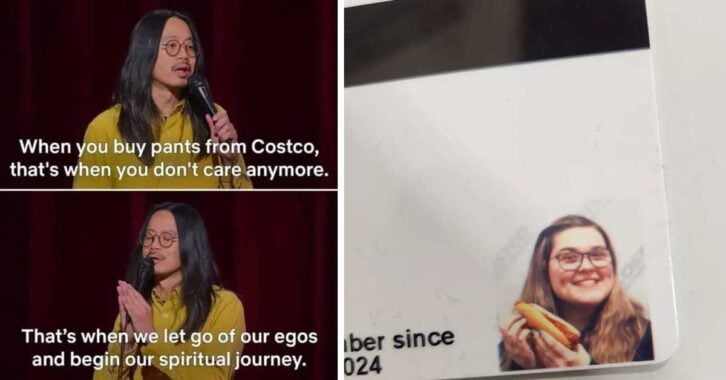 Two funny costco images side by side