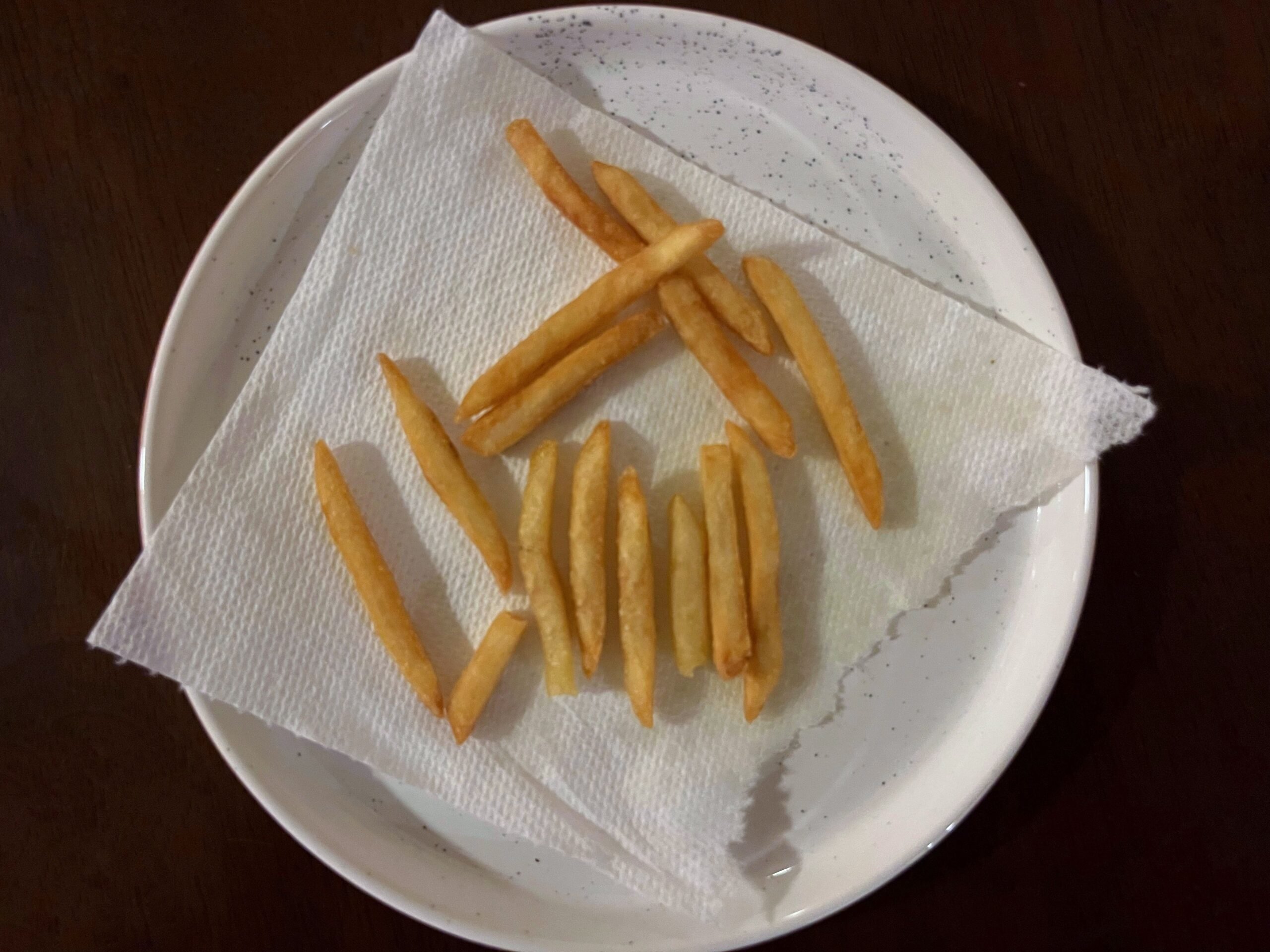 fries reheated by refrying