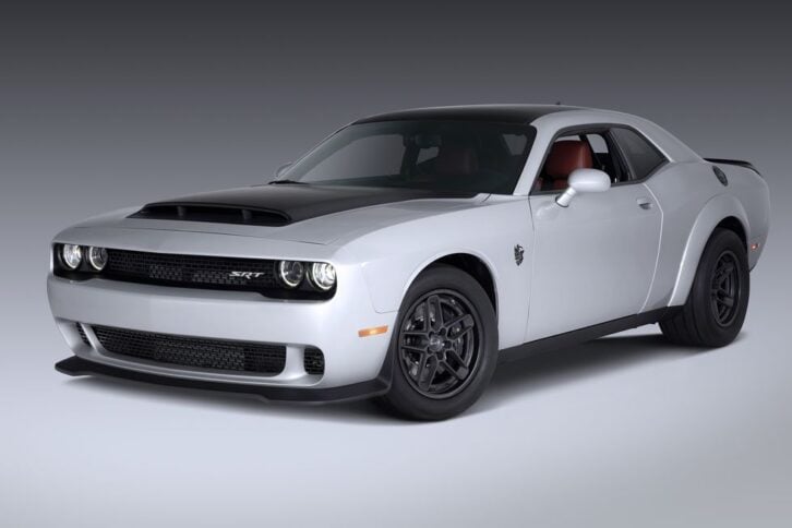 silver and black 2023 dodge demon muscle car