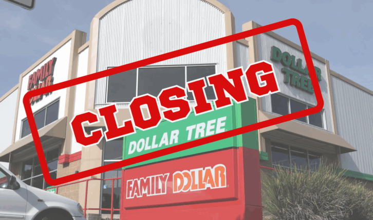 A sign is posted in front of a Dollar Tree and Family Dollar store on March 13, 2024 in Rio Vista, California. Dollar Tree announced plans to close nearly 1,000 of its underperforming Family Dollar stores across the U.S.