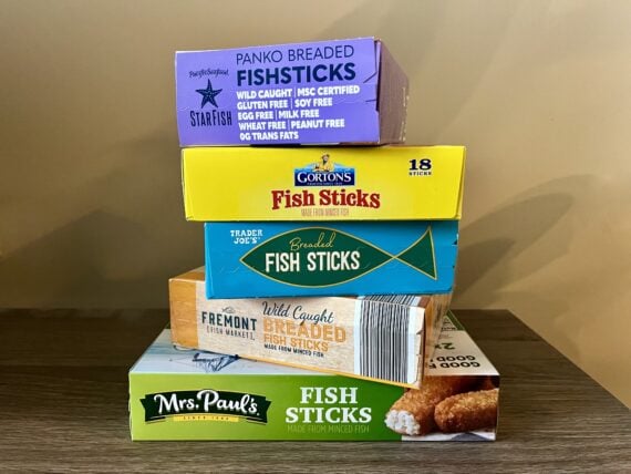 5 boxes of frozen fish sticks