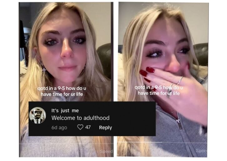 Screenshots from TikTok about the challenges of workin a full-time job