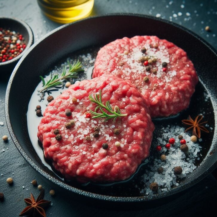 ground beef in a pan A.I. image from bing image creator