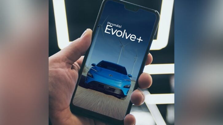 Hyundai Evolve+ app on a smartphone