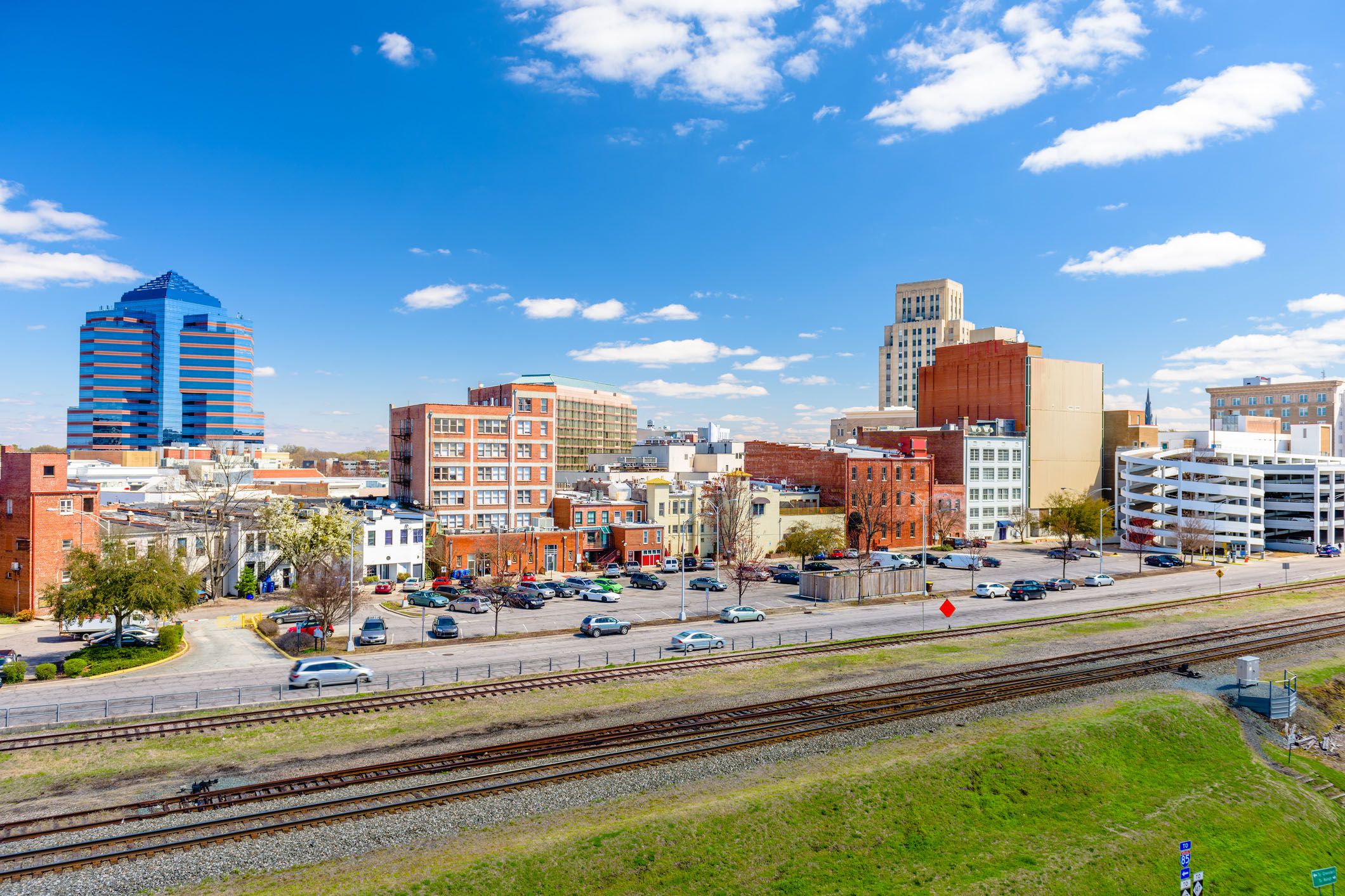 durham, north carolina, usa downtown cityscape