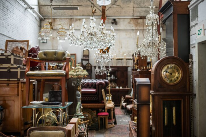 Germany: Furniture on flea market.