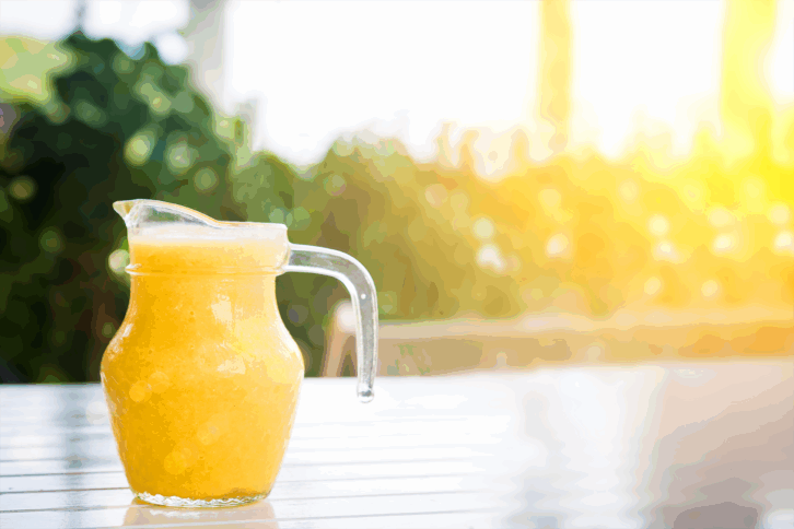 Orange juice outside with sun shining
