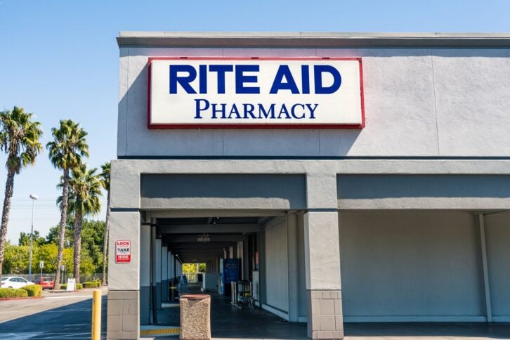 September 12, 2019 Santa Clara / CA / USA - Rite Aid pharmacy entrance; Rite Aid Corporation is the third largest drugstore chain in the United States