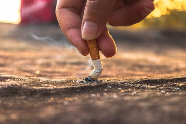 cigarette, cigarette butt on floor