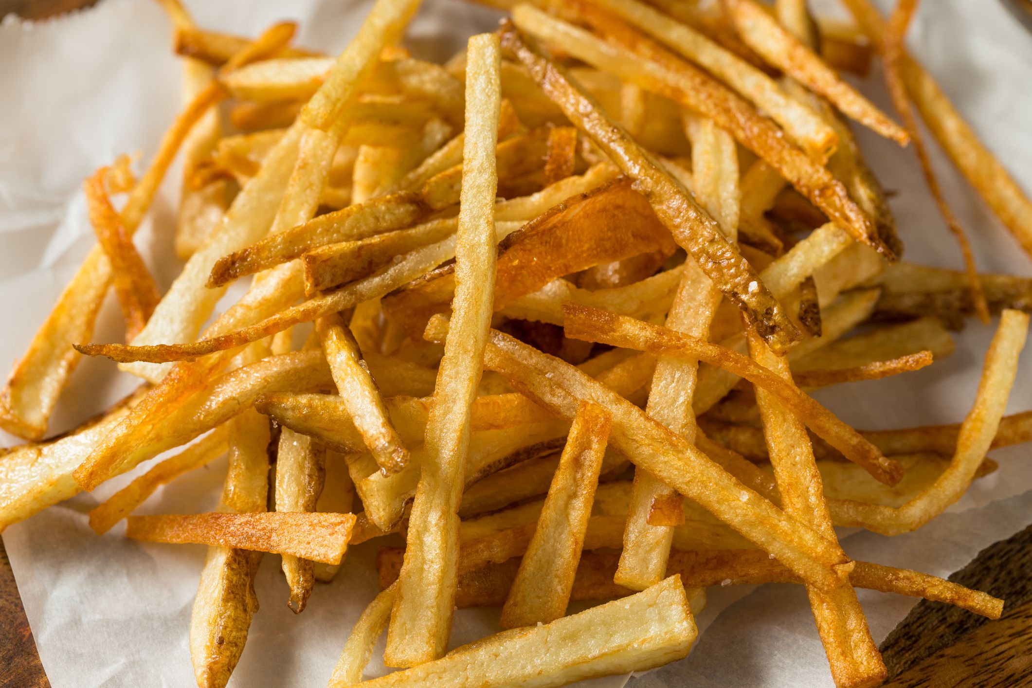 Homemade Shoestring French Fries with Sea Salt