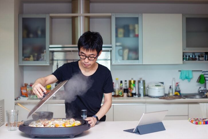 cook at home with tablet