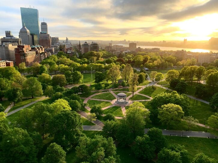 Boston Common, Charles River and Back Bay