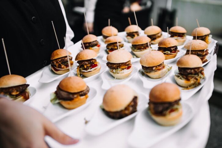 small burgers in a wedding