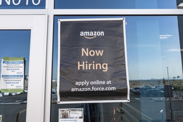 Henderson, Nevada, United States - August 17, 2020: Amazon fulfillment center exterior shot in Henderson Nevada USA . Amazon's new fulfillment center in Henderson Nevada opened in July 2020. Amazon is the most famous on-line shopping company in the world.