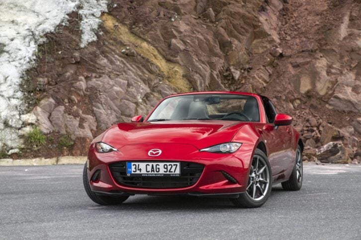 Istanbul, Turkey - January 4 2020 : Mazda MX-5, is a lightweight two-seater roadster with a front-engine, rear-wheel-drive layout.