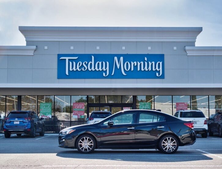 Houston, Texas USA 12-24-2021: Tuesday Morning storefront and building exterior in Houston, TX. Off-price retailer of home goods founded in 1974.