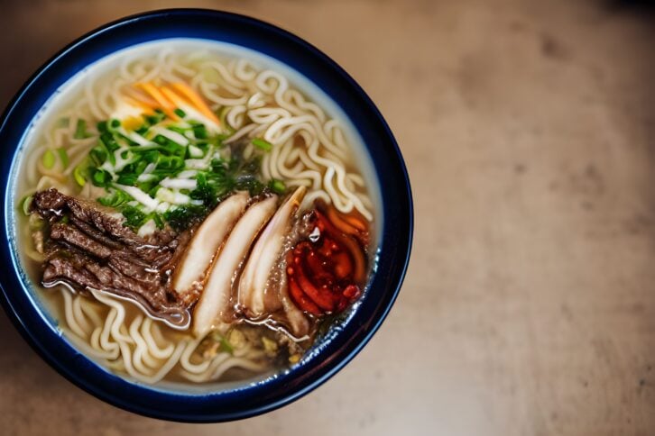 This studio photograph of a typical ramen dish will make any table look impressive and elegant. Framed photographs like this one are so beautiful.