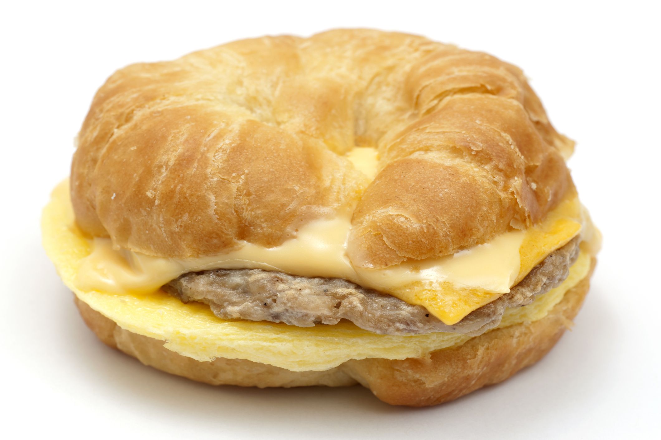 egg,sausage,and cheese croissant