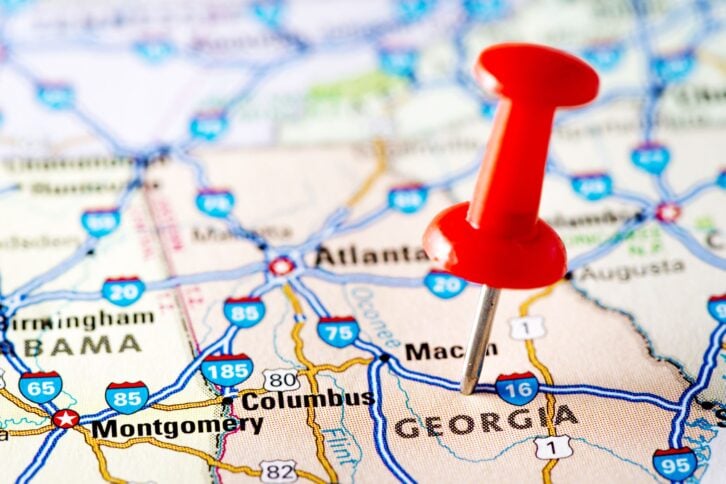 USA states on map: Georgia