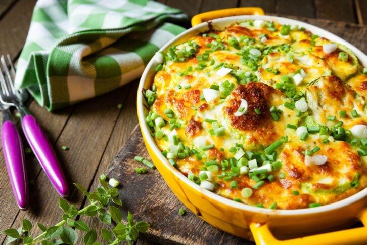 casserole of Fresh vegetable marrows, food close up
