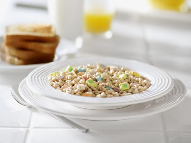 Sugar Coated Breakfast Cereal with Marshmallows -Photographed on Hasselblad H1-22mb Camera