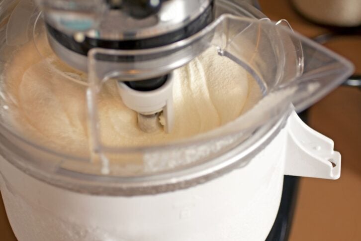 homemade ice cream in ice cream maker