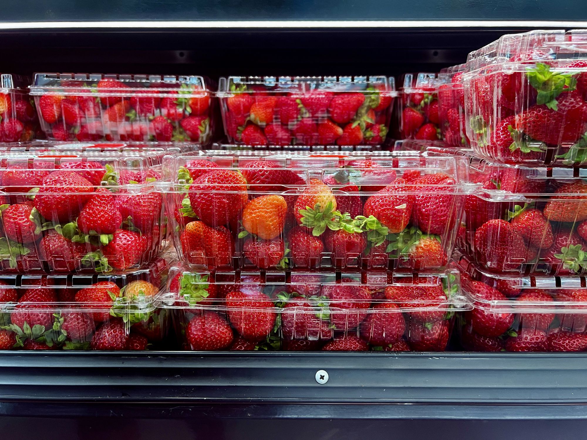 Many Packed strawberries