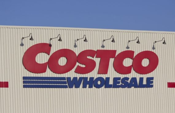 Warrenton, Oregon, USA - September 19, 2011: Costco store sign in Warrenton, Oregon in the late afternoon. Costco runs a chain of stores, selling all types of products from food and clothes to tools and books at lower prices.