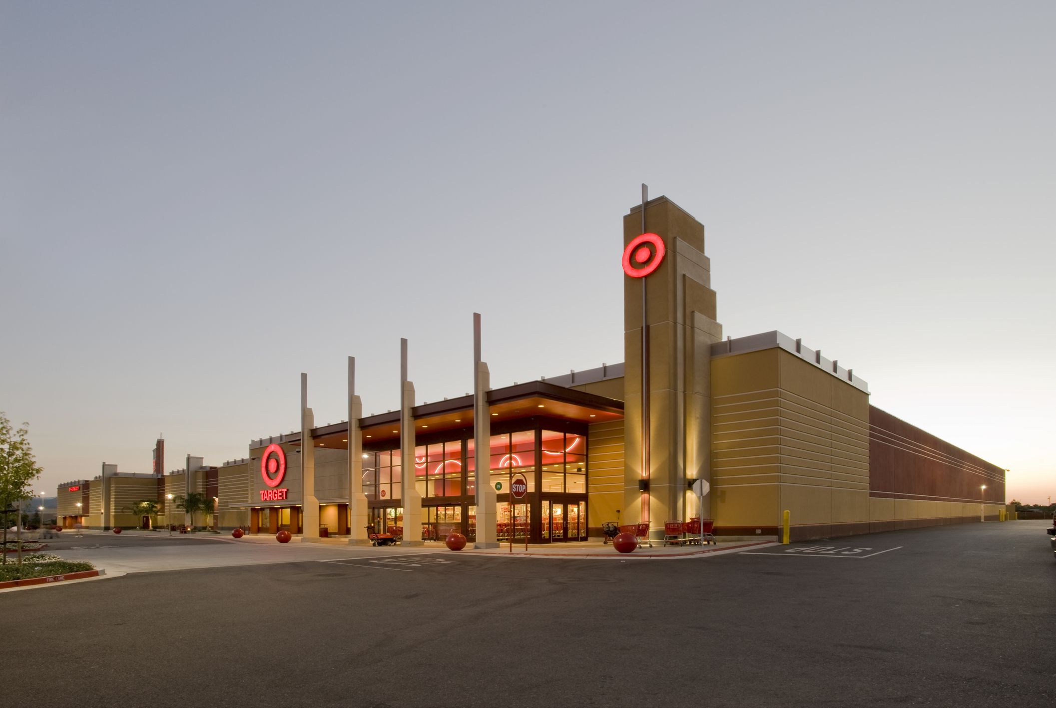 Gilroy, CA, USA - July, 16 2008: Target Store at dusk. Target, an American big box retailer, is the anchor tenant for this new shopping center.