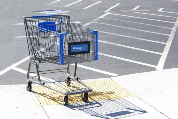 empty Walmart shopping cart