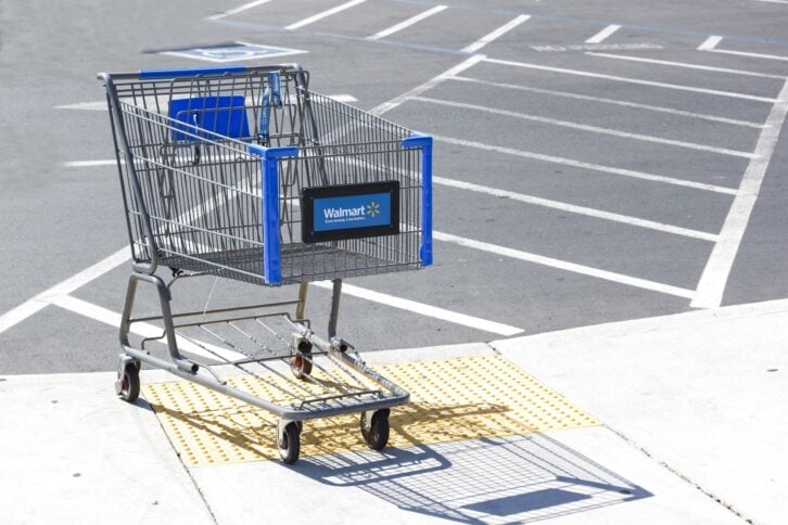 empty Walmart shopping cart