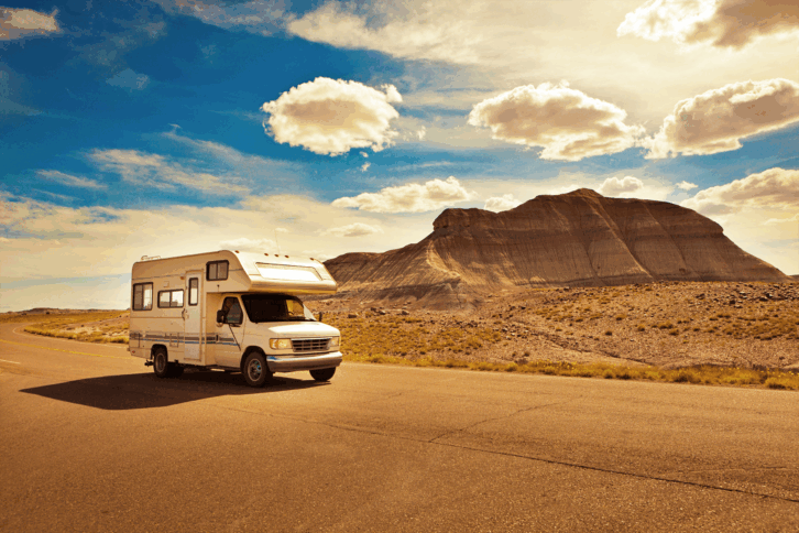 RV driving through Arizona