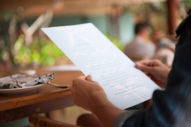 Reading menu