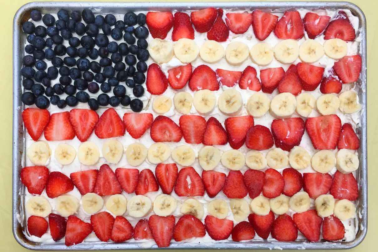 fruit salad flag cake