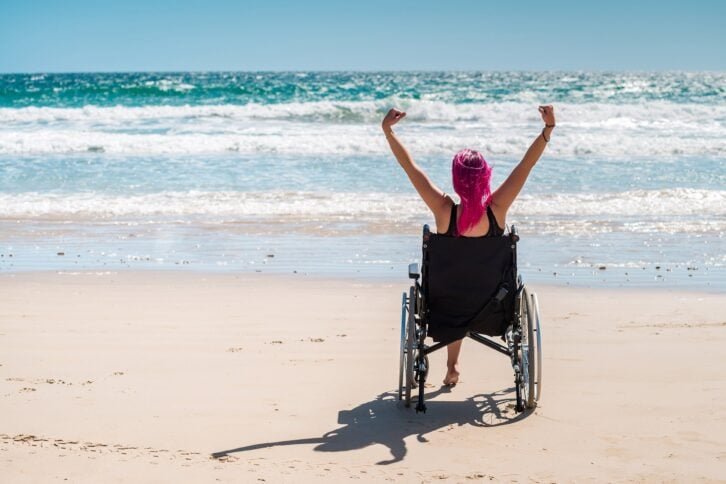 disabled woman in the wheelchair