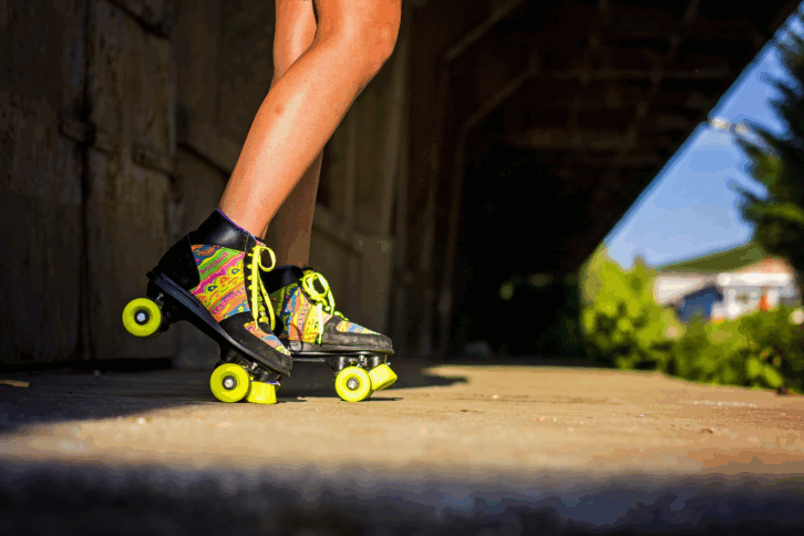 Roller skating outside