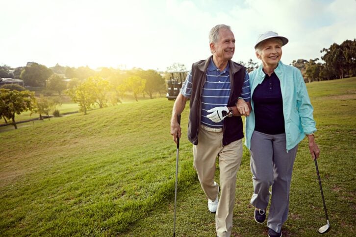 seniors playing golf