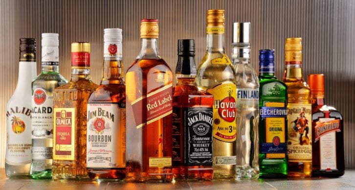 Poznan, Poland - July 27, 2016: Worldwide some 2 billion people use alcohol, one of the most widely used recreational drugs on earth, with yearly consumption of over 6 liters of pure alcohol per person